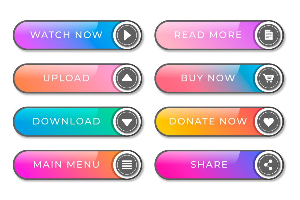 Gradient clear call to action buttons