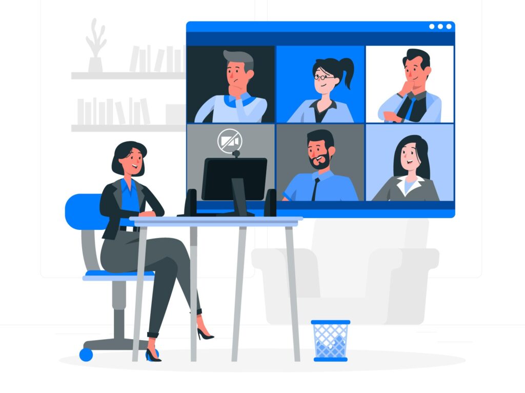 Remote meeting concept illustration